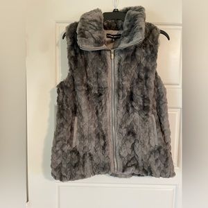 Gray Faux Fur Vest